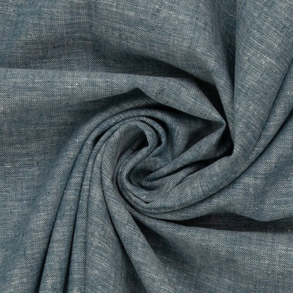 Leinen- Baumwoll Mischgewebe "Paul" petrol meliert